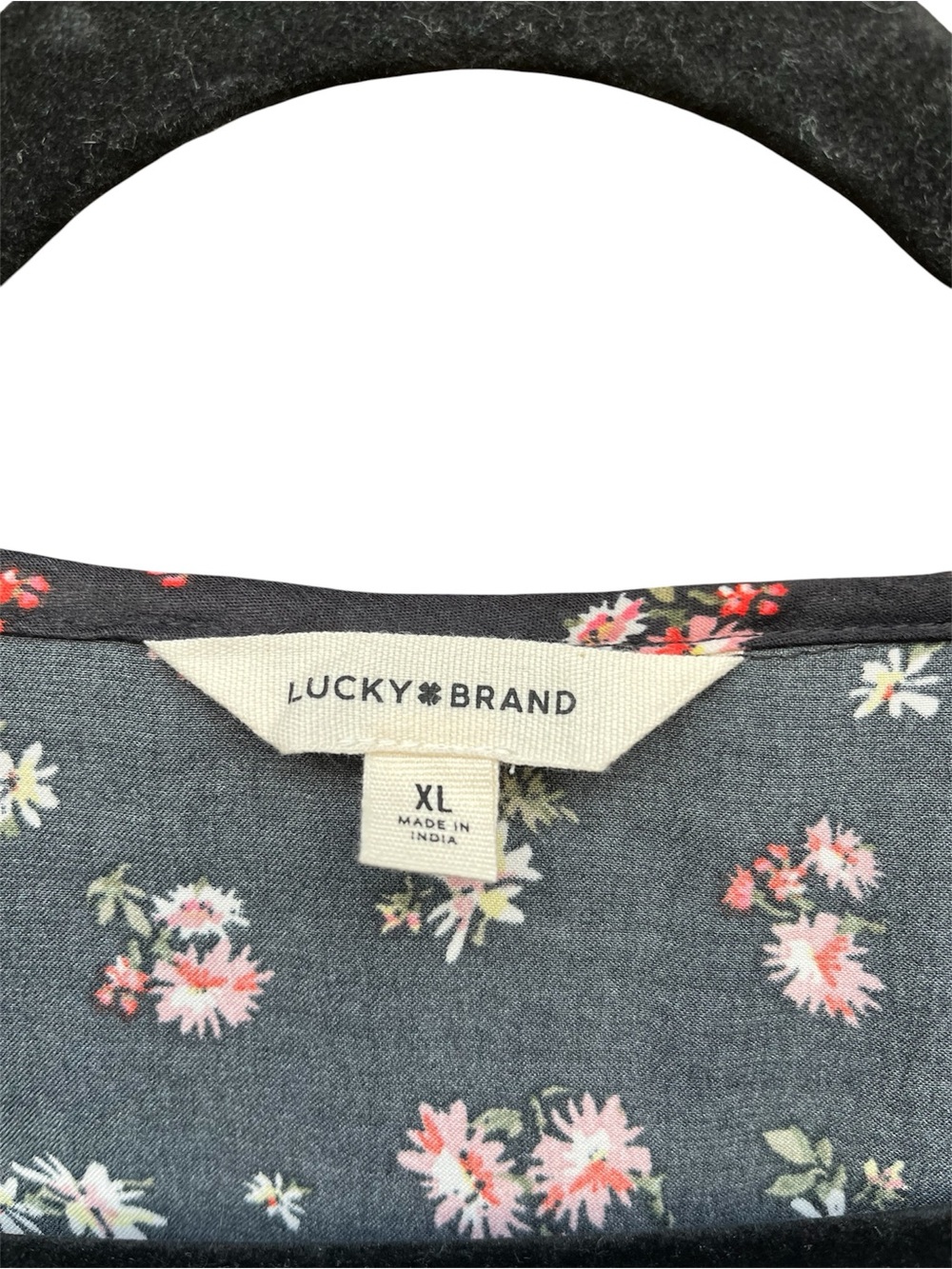 NWT Lucky Brand Black Floral Flutter Sleeve Midi Dress Boho Front Slit Size XL - Picture 10 of 14